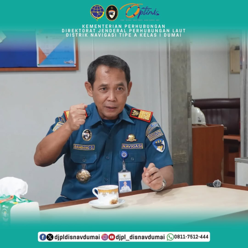 Melepas KN Rupat berangkat untuk melaksanakan perawatan SBNP di sepanjang alur pelayaran Selat Rupat, dan Selat Bengkalis.