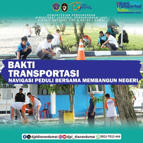 Distrik Navigasi Tipe A Kelas I Dumai melakukan kegiatan bersih di lingkungan kerja masing-masing