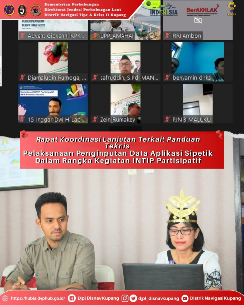 Rapat koordinasi lanjutan terkait panduan teknis pelaksanaan input data pada Aplikasi Sipetik untuk kegiatan INTIP Partisipatif