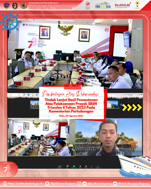 Pembahasan atas Rekomendasi Tindak Lanjut Hasil Pemantauan atas Pelaksanaan Proyek SBSN Triwulan II Tahun 2023 pada Kementerian Perhubungan
