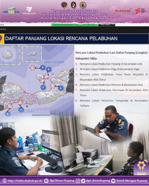 Evaluasi Laporan Antara Pekerjaan Pra Studi Kelayakan (Pre Feasibility Study) Pembangunan Pelabuhan Laut TA. 2023.