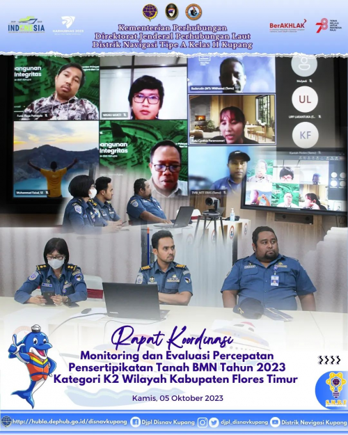 Rapat Koordinasi Monitoring Dan Evaluasi Percepatan Pensertipikatan Tanah BMN Tahun 2023 Kategori K2 Wilayah Kabupaten Flores Timur