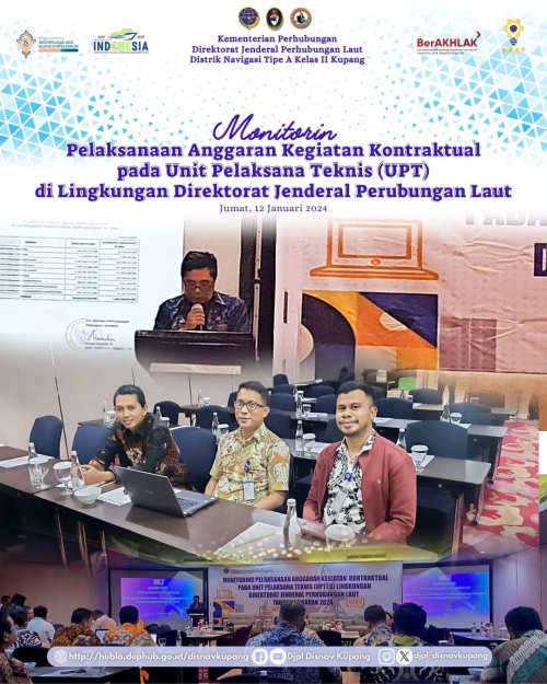 Monitoring Pelaksanaan Anggaran Kontraktual pada Unit Pelaksana Teknis (UPT) di Lingkungan Direktorat Jenderal Perhubungan Laut TA.2023 (Gelombang I )