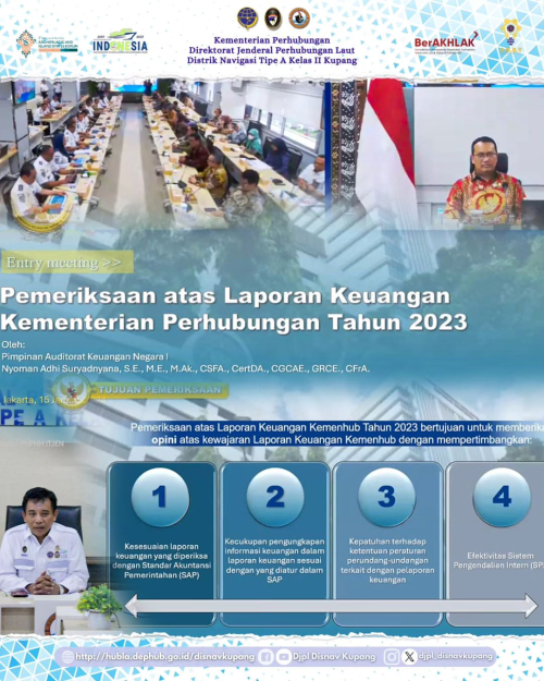 Entry Meeting Pemeriksaan BPK RI atas Laporan Keuangan Kementerian Perhubungan Tahun 2023