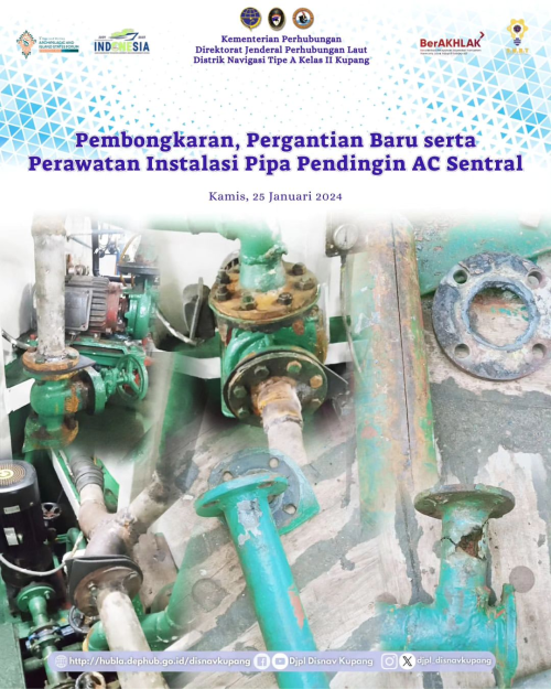 Pembongkaran, Pergantian Baru serta Perawatan Instalasi Pipa Pendingin AC Sentral pada KN.Nipa.