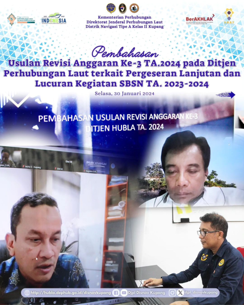 Pembahasan Usulan Revisi Anggaran Ke-3 TA. 2024 pada Ditjen Perhubungan laut terkait Pergeseran Lanjutan dan Luncuran Kegiatan SBSN TA. 2023-2024