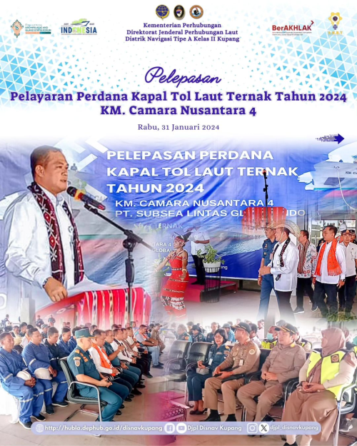 Pelepasan Pelayaran Perdana Kapal Tol Laut Ternak Tahun 2024 KM.Camara Nusantara 4