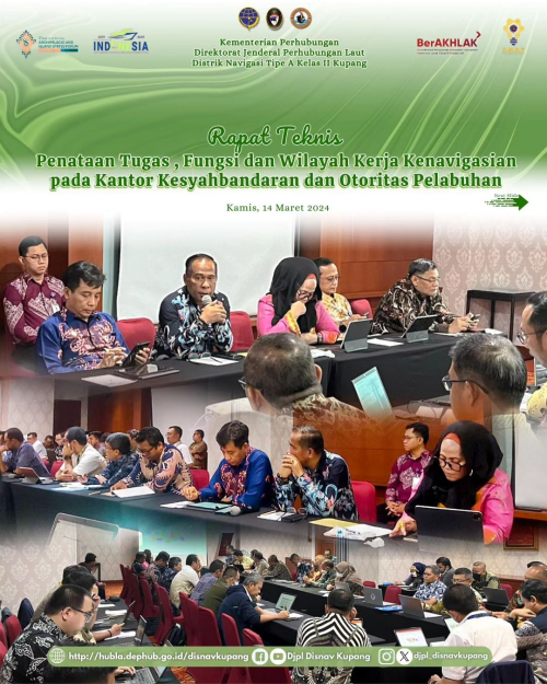 Rapat Teknis Penataan Tugas, Fungsi dan Wilayah Kerja Kenavigasian pada Kantor Kesyahbandar dan Otoritas Pelabuhan