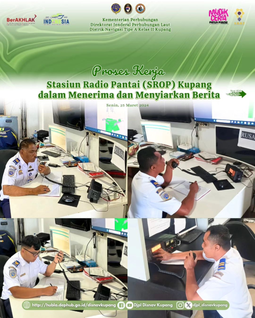 Proses kerja stasiun radio pantai (srop) dalam menerima dan menyiarkan berita