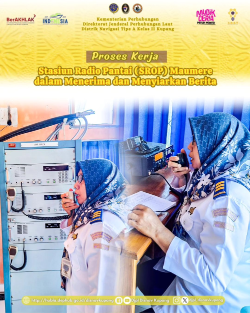 Proses kerja stasiun radio pantai (SROP) Maumere yang dilakukan oleh Ibu Dewi Ibrahim selaku Ka.Srop
