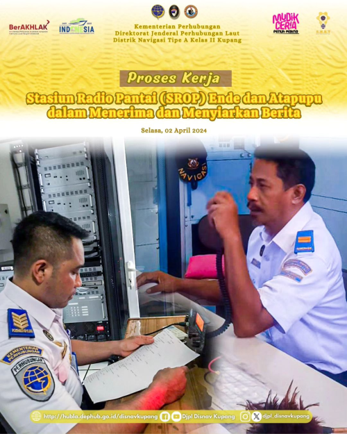 proses kerja stasiun radio pantai (SROP) Ende dan Atapupu yang dilakukan oleh Bapak Bernard M.K. Rohi selaku Ka.Srop Ende dan Bapak Komang Eko I. Ataupah Ka.Srop Atapupu