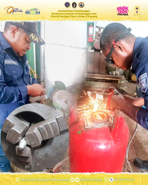 Proses pembuatan overflow untuk perbaikan tabung water pump kapal negara kenavigasian
