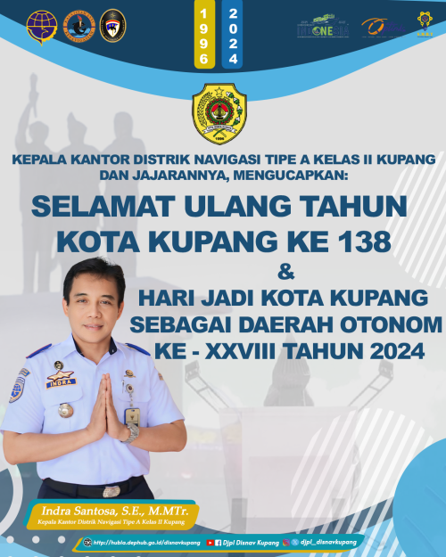 Ucapan Selamat Ulang Tahun Kota Kupang Ke-138 Tahun dan Hari Jadi Kota Kupang Sebagai Daerah Otonom Ke-XXVIII Tahun 2024.