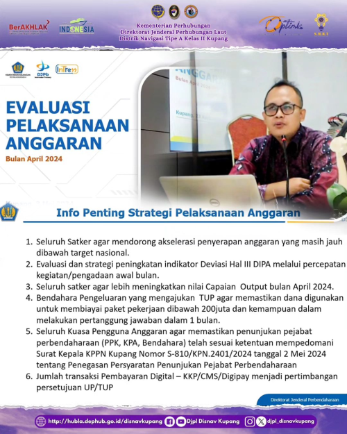 FGD Perkembangan APBN s.d. 30 April 2024, Evaluasi Pelaksanaan Anggaran Satuan Kerja s.d. 30 April 2024, Sosialisasi/Bimtek SAKTI