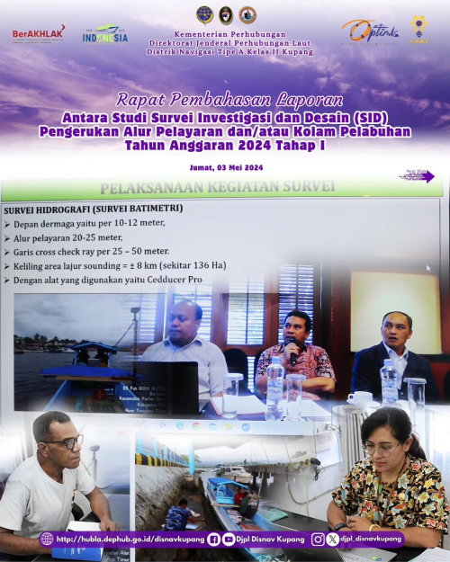 Rapat Pembahasan Laporan Antara Studi Survei Investigasi dan Desain (SID) Pengerukan Alur Pelayaran dan/atau Kolam Pelabuhan Tahun Anggaran 2024 Tahap I