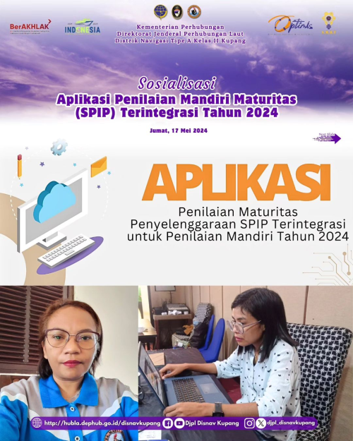 Sosialisasi Aplikasi Penilaian Mandiri Maturitas (SPIP) Terintegrasi Tahun 2024 yang diselenggarakan oleh Badan Pengawasan Keuangan dan Pembangunan (BPKP).