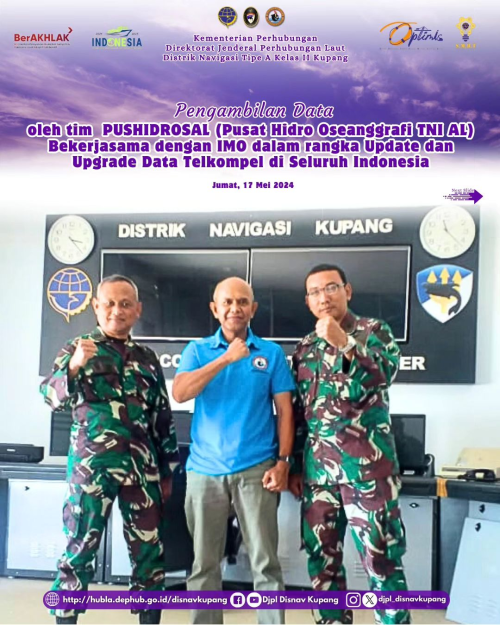 Koordinator Instalasi Telkompel Bapak Fred L. Tempomona, SH. menerima kedatangan Tim PUSHIDROSAL (Pusat Hidro Oseanggrafi TNI AL) bekerjasama dengan IMO dalam rangka Update dan Upgrade Data Telkompel di seluruh Indonesia.