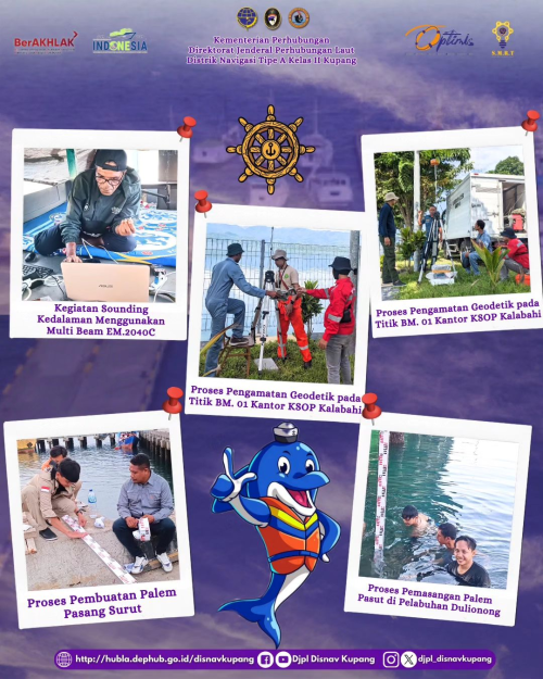 Kegiatan Survey Mandiri yang dilakukan oleh Tim Pengamatan Laut Distrik Navigasi Tipe A Kelas II Kupang di Pelabuhan Kalabahi-Alor, NTT