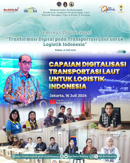Seminar Digitalisasi dengan tema " Tranformasi Digital pada Transportasi Laut untuk Logistik Indonesia"