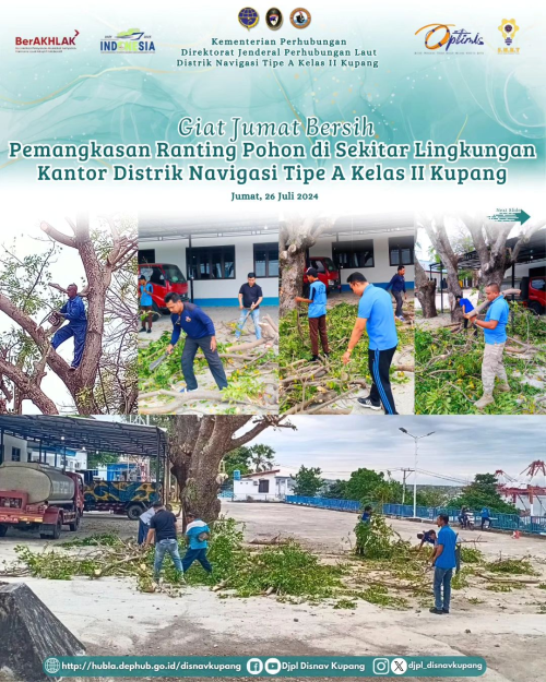 Giat Jumat Bersih dengan Pemangkasan Ranting Pohon di Sekitar Lingkungan Kantor