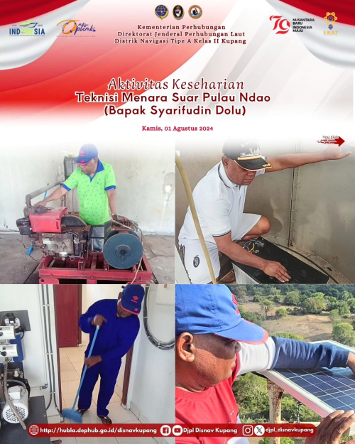 aktivitas keseharian yang dilakukan oleh Bapak Syarifudin Dolu Teknisi Menara Suar Pulau Ndao Kabupaten Rote Ndao sebelum Purna tugas