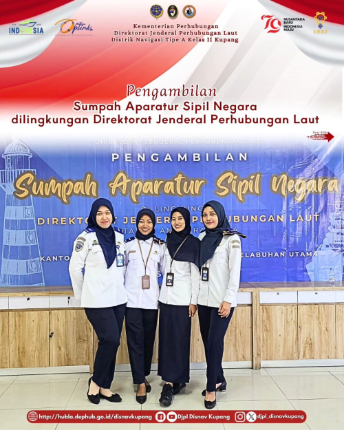 Ibu Elsya Gabriellvinka Kiswanto Putri, S.Tr.Pel. mengikuti Sumpah Aparatur Sipil Negara (ASN) di Lingkungan Direktorat Jenderal Perhubungan Laut Tahun 2024
