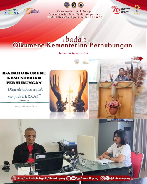 Ibadah Oikumene Kementerian Perhubungan yang di Pimpin oleh Bapak Pdt. Jerry Palempung, S.Th. dengan mengangkat tema "Dimerdekakan untuk menjadi Berkat" (Galatia 5:13).