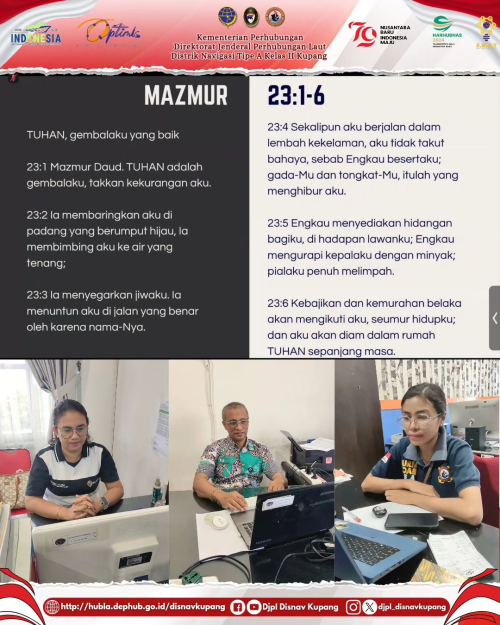 Ibadah Oikumene Kementerian Perhubungan yang di Pimpin oleh Bapak Pdt. Ferdinand Hutabarat dengan mengangkat tema "We Need A Shepherd" (Mazmur 23:1-6).