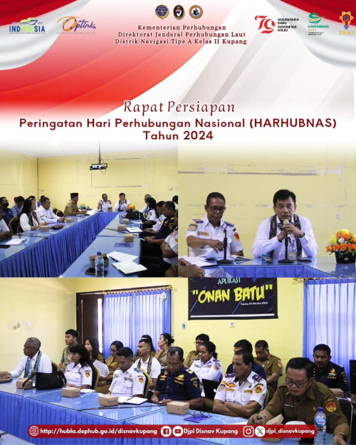 Rapat Persiapan Peringatan Hari Perhubungan Nasional (HARHUBNAS) Tahun 2024 yang bertempat di Dinas Perhubungan Provinsi NTT