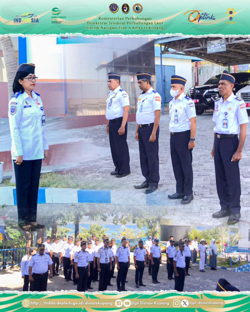 Giat Rutin Apel Pagi yang dipimpin oleh Kepala Kantor Bapak Indra Santosa, S.E., M.M.Tr. dengan Komandan Apel Bapak Dominggus A. Rame Huki KKM KN.Nipa