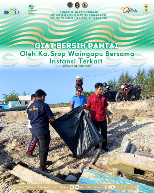 Giat Bersih Pantai bersama Instansi terkait dalam menjaga kebersihan daerah pantai di Waingapu.