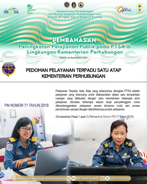 Pembahasan Peningkatan Pelayanan pada PTSA di Lingkungan Kementerian Perhubungan.