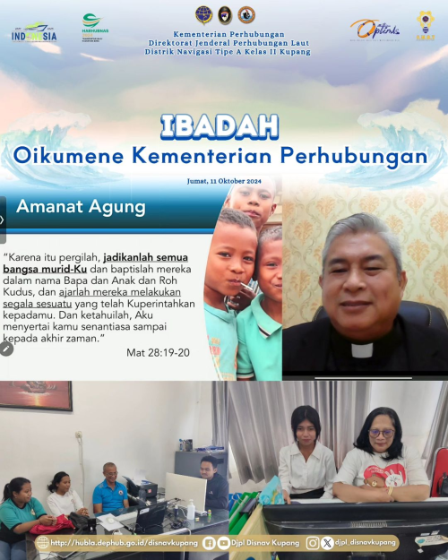 Ibadah Oikumene Kementerian Perhubungan yang di Pimpin oleh Bapak Ps. Febly Walewangko, S.Th., M.Mis.