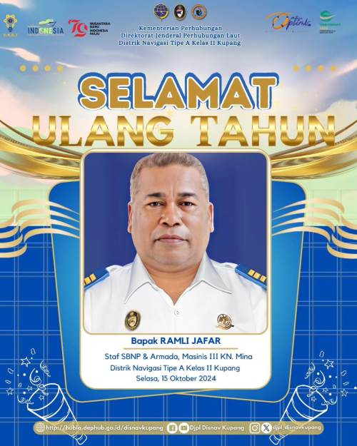 Selamat Ulang Tahun Kepada Bapak Ramli Jafar Staf SBNP & Armada, Masinis III KN.Mina