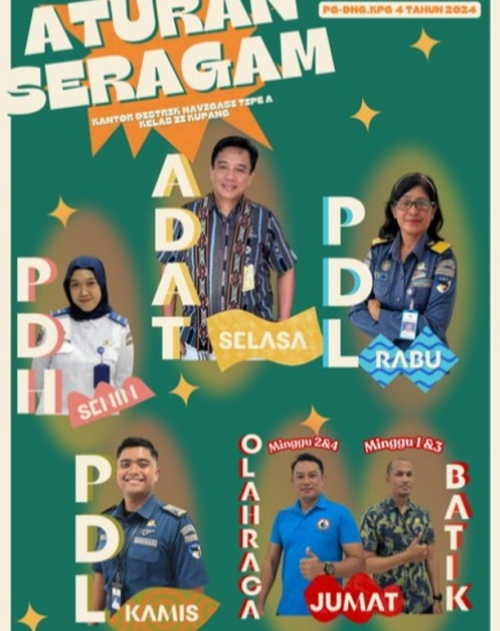 Aturan seragam kantor Distrik Navigasi Tipe A Kelas II Kupang
