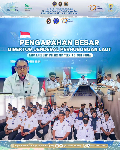 Pengarahan Besar Direktur Jenderal Perhubungan Laut pada Apel Unit Pelaksana Teknis Direktorat Jenderal Perhubungan Laut