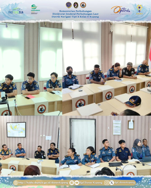 Rapat Kemajuan Persiapan Tim Disnav Kupang dalam pelaksanaan Technical Visit oleh Tim IALA dan Direktorat Kenavigasian