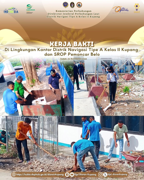 Kerja Bakti membersihkan lingkungan kantor dan lingkungan SROP Pemancar Belo