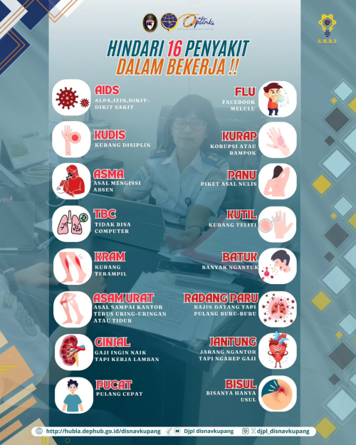 Himbauan hindari 16 Penyakit dalam Bekerja