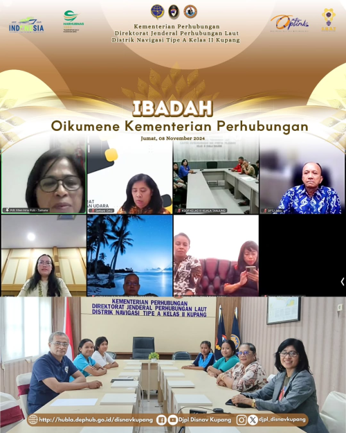 Ibadah Oikumene Kementerian Perhubungan yang di Pimpin oleh Ibu Pdt. Ny. Ellen Irma Polli-Tamunu, S.Pak.