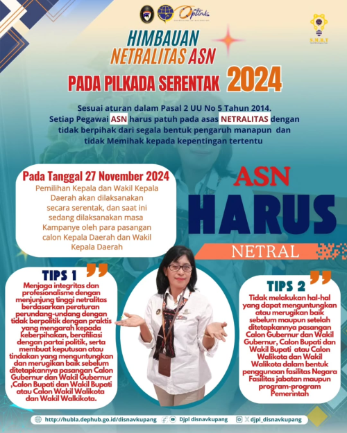 Sesuai aturan dalam Pasal 2 UU No 5 Tahun 2014 Setiap pegawai ASN harus patuh pada asas netralitas