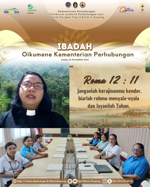 Ibadah Oikumene Kementerian Perhubungan yang di Pimpin oleh Ibu Pdt. Sterra H. M. Gerrits