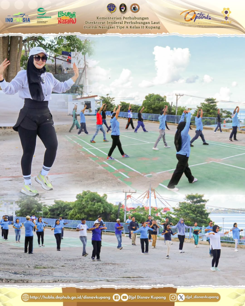 Giat Jumat Sehat dengan melakukan Senam Pagi Bersama di Lingkungan Distrik Navigasi Tipe A Kelas II Kupang