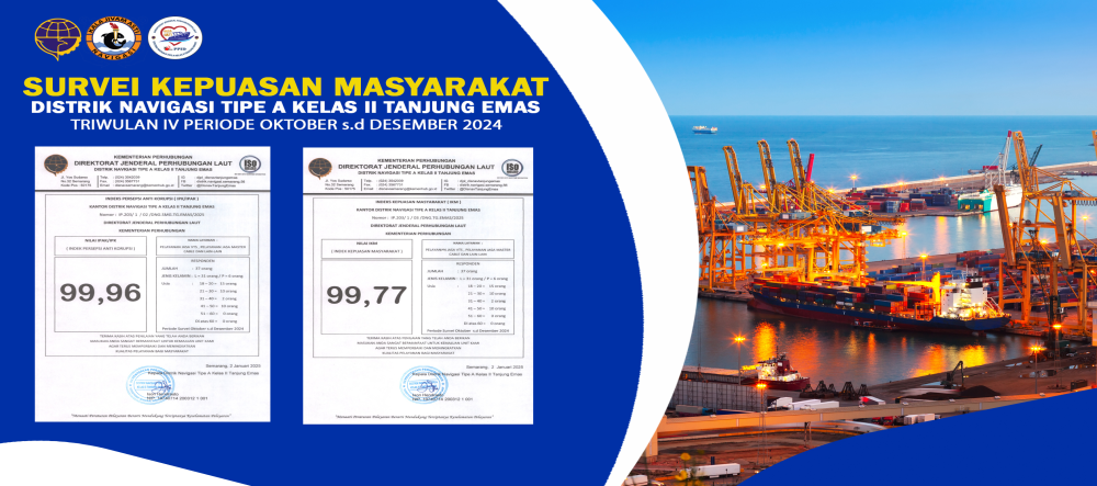 SURVEI KEPUASAN MASYARAKAT TRIWULAN IV TAHUN 2024 DISTRIK NAVIGASI TIPE A KELAS II TANJUNG EMAS