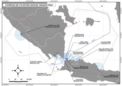 Coverage AIS VTS Distrik Navigasi Tipe B Tanjung Priok