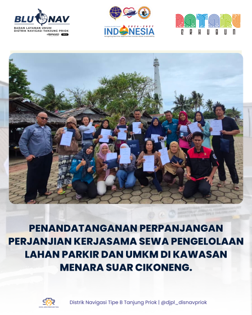 Perpanjangan Kontrak Kerjasama Pengelolaan Lahan Parkir dan UMKM di kawasan Menara Suar Cikoneng.