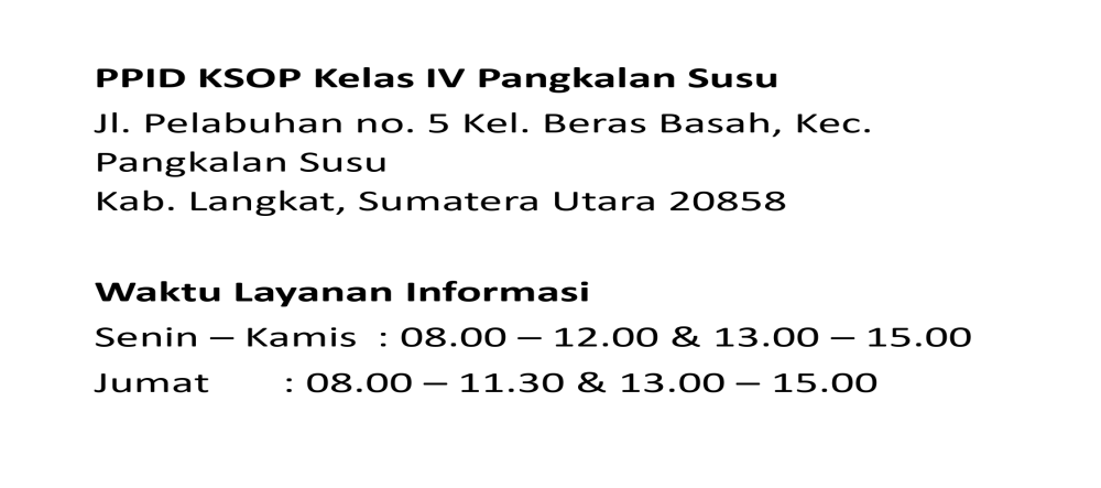 Jadwal Pelayanan Informasi