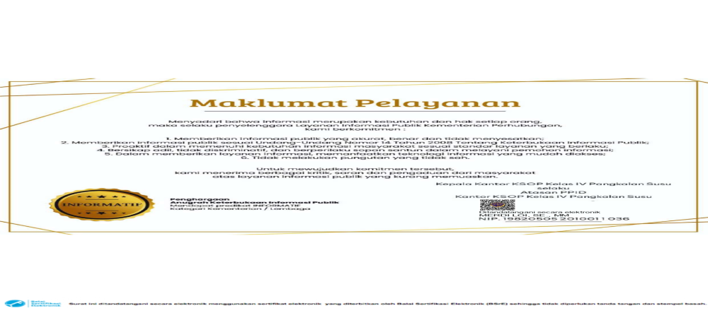 Maklumat Pelayanan