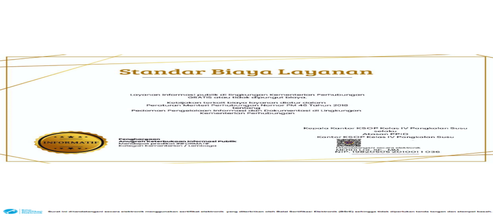 Standar Biaya Layanan