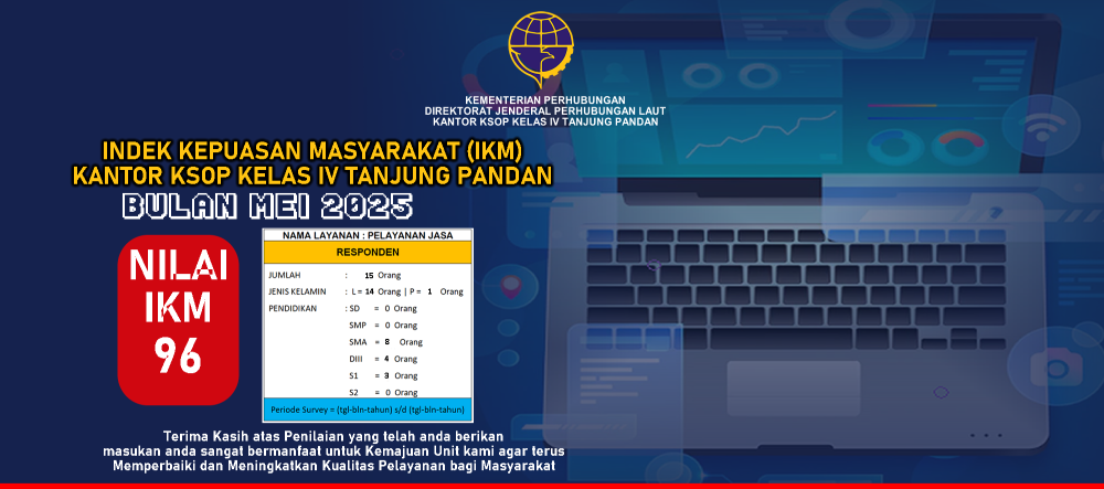 NILAI IKM BULAN MEI TAHUN 2025 KANTOR KSOP KELAS IV TANJUNG PANDAN